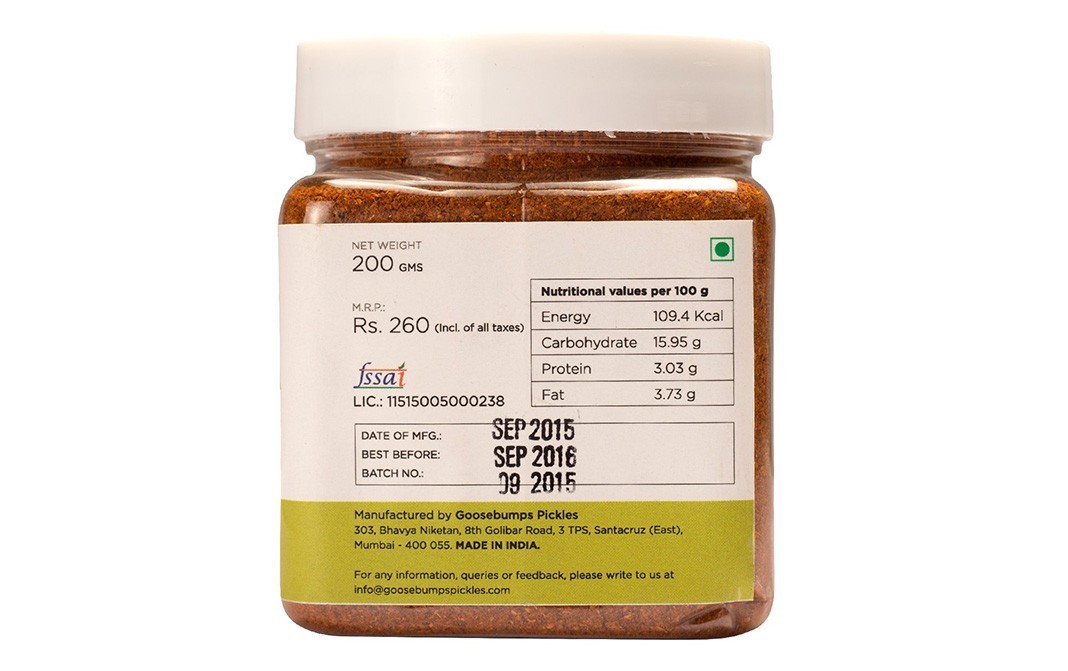 Goosebumps Garam Masala (Flavouring) Homemade Spices   Glass Jar  200 grams